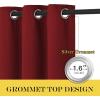 imageNICETOWN Blackout Curtains for Doorway 78 inches Long Grommet Privacy Door Curtains Room Darkening Thermal Drapes for BedroomChristmas Day Burgundy Red 2 Panels W52 x L78