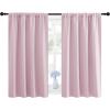 imageNICETOWN Blackout Curtains for Girls Room  Nursery Essential Thermal Insulated Solid Rod Pocket Top Blackout Drapes Lavender PinkLight Pink 1 Pair 42 x 45 Inch