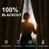 imageNICETOWN Blackout Short Curtains Panels for Bedroom Microfiber Noise Reducing Thermal Insulated Wave Line Foil Print Design Drapes for Office Classroom Stone Blue 2 Panels 52 x 54 InchBranch100 Blackout Beige