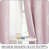 imageNICETOWN Blackout Short Curtains Panels for Bedroom Microfiber Noise Reducing Thermal Insulated Wave Line Foil Print Design Drapes for Office Classroom Stone Blue 2 Panels 52 x 54 Inch1  Lavender Pink