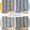 imageNICETOWN Blackout Short Curtains Panels for Bedroom Microfiber Noise Reducing Thermal Insulated Wave Line Foil Print Design Drapes for Office Classroom Stone Blue 2 Panels 52 x 54 Inch100 Blackout  Silver Grey