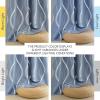 imageNICETOWN Blackout Short Curtains Panels for Bedroom Microfiber Noise Reducing Thermal Insulated Wave Line Foil Print Design Drapes for Office Classroom Stone Blue 2 Panels 52 x 54 Inch1  Vintage Blue