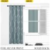 imageNICETOWN Blackout Short Curtains Panels for Bedroom Microfiber Noise Reducing Thermal Insulated Wave Line Foil Print Design Drapes for Office Classroom Stone Blue 2 Panels 52 x 54 Inch1  Stormy Sea