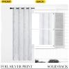 imageNICETOWN Blackout Short Curtains Panels for Bedroom Microfiber Noise Reducing Thermal Insulated Wave Line Foil Print Design Drapes for Office Classroom Stone Blue 2 Panels 52 x 54 Inch1  Greyish White