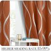 imageNICETOWN Blackout Short Curtains Panels for Bedroom Microfiber Noise Reducing Thermal Insulated Wave Line Foil Print Design Drapes for Office Classroom Stone Blue 2 Panels 52 x 54 Inch1  Burnt Orange