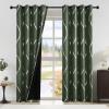 imageNICETOWN Blackout Short Curtains Panels for Bedroom Microfiber Noise Reducing Thermal Insulated Wave Line Foil Print Design Drapes for Office Classroom Stone Blue 2 Panels 52 x 54 Inch100 Blackout  Dark Mallard