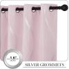 imageNICETOWN Blackout Short Curtains Panels for Bedroom Microfiber Noise Reducing Thermal Insulated Wave Line Foil Print Design Drapes for Office Classroom Stone Blue 2 Panels 52 x 54 Inch1  Lavender Pink