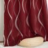 imageNICETOWN Blackout Short Curtains Panels for Bedroom Microfiber Noise Reducing Thermal Insulated Wave Line Foil Print Design Drapes for Office Classroom Stone Blue 2 Panels 52 x 54 Inch1  Burgundy Red