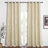 imageNICETOWN Blackout Short Curtains Panels for Bedroom Microfiber Noise Reducing Thermal Insulated Wave Line Foil Print Design Drapes for Office Classroom Stone Blue 2 Panels 52 x 54 Inch1  Biscotti Beige