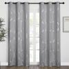 imageNICETOWN Blackout Short Curtains Panels for Bedroom Microfiber Noise Reducing Thermal Insulated Wave Line Foil Print Design Drapes for Office Classroom Stone Blue 2 Panels 52 x 54 Inch1  Silver Grey