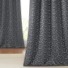 imageNICETOWN Blackout Short Curtains Panels for Bedroom Microfiber Noise Reducing Thermal Insulated Wave Line Foil Print Design Drapes for Office Classroom Stone Blue 2 Panels 52 x 54 Inch3  Grey