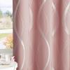 imageNICETOWN Blackout Short Curtains Panels for Bedroom Microfiber Noise Reducing Thermal Insulated Wave Line Foil Print Design Drapes for Office Classroom Stone Blue 2 Panels 52 x 54 Inch100 Blackout  Pink
