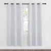 imageNICETOWN Blackout Short Curtains Panels for Bedroom Microfiber Noise Reducing Thermal Insulated Wave Line Foil Print Design Drapes for Office Classroom Stone Blue 2 Panels 52 x 54 Inch1  Greyish White