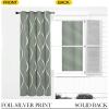 imageNICETOWN Blackout Short Curtains Panels for Bedroom Microfiber Noise Reducing Thermal Insulated Wave Line Foil Print Design Drapes for Office Classroom Stone Blue 2 Panels 52 x 54 Inch1  Greyish Green