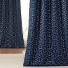 imageNICETOWN Blackout Short Curtains Panels for Bedroom Microfiber Noise Reducing Thermal Insulated Wave Line Foil Print Design Drapes for Office Classroom Stone Blue 2 Panels 52 x 54 InchNavy