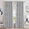imageNICETOWN Blackout Short Curtains Panels for Bedroom Microfiber Noise Reducing Thermal Insulated Wave Line Foil Print Design Drapes for Office Classroom Stone Blue 2 Panels 52 x 54 Inch1  Silver Grey