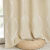 imageNICETOWN Blackout Short Curtains Panels for Bedroom Microfiber Noise Reducing Thermal Insulated Wave Line Foil Print Design Drapes for Office Classroom Stone Blue 2 Panels 52 x 54 Inch1  Biscotti Beige