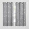 imageNICETOWN Blackout Short Curtains Panels for Bedroom Microfiber Noise Reducing Thermal Insulated Wave Line Foil Print Design Drapes for Office Classroom Stone Blue 2 Panels 52 x 54 Inch1  Silver Grey