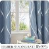 imageNICETOWN Blackout Short Curtains Panels for Bedroom Microfiber Noise Reducing Thermal Insulated Wave Line Foil Print Design Drapes for Office Classroom Stone Blue 2 Panels 52 x 54 Inch1  Vintage Blue