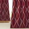 imageNICETOWN Blackout Short Curtains Panels for Bedroom Microfiber Noise Reducing Thermal Insulated Wave Line Foil Print Design Drapes for Office Classroom Stone Blue 2 Panels 52 x 54 Inch1  Burgundy Red