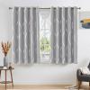 imageNICETOWN Blackout Short Curtains Panels for Bedroom Microfiber Noise Reducing Thermal Insulated Wave Line Foil Print Design Drapes for Office Classroom Stone Blue 2 Panels 52 x 54 Inch1  Silver Grey