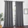 imageNICETOWN Blackout Short Curtains Panels for Bedroom Microfiber Noise Reducing Thermal Insulated Wave Line Foil Print Design Drapes for Office Classroom Stone Blue 2 Panels 52 x 54 Inch3  Grey