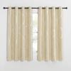 imageNICETOWN Blackout Short Curtains Panels for Bedroom Microfiber Noise Reducing Thermal Insulated Wave Line Foil Print Design Drapes for Office Classroom Stone Blue 2 Panels 52 x 54 Inch1  Biscotti Beige
