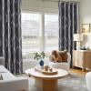 imageNICETOWN Blackout Short Curtains Panels for Bedroom Microfiber Noise Reducing Thermal Insulated Wave Line Foil Print Design Drapes for Office Classroom Stone Blue 2 Panels 52 x 54 Inch1  Grey