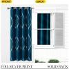 imageNICETOWN Blackout Short Curtains Panels for Bedroom Microfiber Noise Reducing Thermal Insulated Wave Line Foil Print Design Drapes for Office Classroom Stone Blue 2 Panels 52 x 54 Inch1  Moroccan Blue