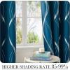 imageNICETOWN Blackout Short Curtains Panels for Bedroom Microfiber Noise Reducing Thermal Insulated Wave Line Foil Print Design Drapes for Office Classroom Stone Blue 2 Panels 52 x 54 Inch1  Moroccan Blue
