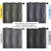 imageNICETOWN Blackout Short Curtains Panels for Bedroom Microfiber Noise Reducing Thermal Insulated Wave Line Foil Print Design Drapes for Office Classroom Stone Blue 2 Panels 52 x 54 Inch1  Grey