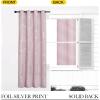 imageNICETOWN Blackout Short Curtains Panels for Bedroom Microfiber Noise Reducing Thermal Insulated Wave Line Foil Print Design Drapes for Office Classroom Stone Blue 2 Panels 52 x 54 Inch1  Lavender Pink