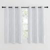 imageNICETOWN Blackout Short Curtains Panels for Bedroom Microfiber Noise Reducing Thermal Insulated Wave Line Foil Print Design Drapes for Office Classroom Stone Blue 2 Panels 52 x 54 Inch1  Greyish White
