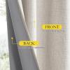 imageNICETOWN Brich Vintage Open Linen Weave Flax Thermal Curtains 100 Blackout Curtains 84 Long for Dining Room Soundproof Window Treatment Drapes for Dining Room 62 Wide Per Panel Set of 2