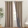 imageNICETOWN Burlap Vintage Open Linen Weave Flax Thermal Curtains 100 Blackout Curtains 120 Long for Dining Room Soundproof Window Treatment Drapes for Hall Room 52 Wide Per Panel Set of 2