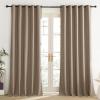 imageNICETOWN Burlap Vintage Open Linen Weave Flax Thermal Curtains 100 Blackout Curtains 120 Long for Dining Room Soundproof Window Treatment Drapes for Home Office 62 Wide Per Panel Set of 2