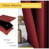 imageNICETOWN Christmas Bedroom Curtains Blackout Draperies Home Decorations Thermal Insulated Solid Grommet Top Blackout Drapes for Living Room 1 Pair 42 x 54Inch Red