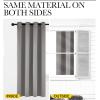 imageNICETOWN Chrome Gray Bedroom Curtains 63 inch Length 2 Panels Grommet Window Treatment Thermal Insulated Solid Faux Silk Room Darkening Drapes for Kids Room W52 x L63