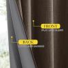 imageNICETOWN Coffee Vintage Linen 100 Blackout Curtains for Living Room Thermal Insulated Curtains 63 Long Noise Reducing Window Treatment Drapes for Hall Room 52 Wide Per Panel Set of 2
