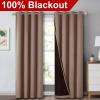 imageNICETOWN Cold Blocking Curtains 100 Blackout Curtains Thermal Noise Reduction and Privacy Curtains for Patio Door Black Lined Blackout Drapes with Grommet Top Cappuccino 1 Pair W52 x L84