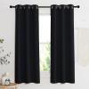 imageNICETOWN Complete 100 Blackout Curtain Set Black 37 W by 40 L Double Panels Thermal Insulated amp Energy Efficiency Window Draperies with Black Liner Noise Reducing Short Curtains for Kids Room