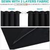 imageNICETOWN Complete 100 Blackout Curtain Set Thermal Insulated amp Energy Efficiency Window Draperies with Black Liner Noise Reducing Short Curtains for Kids Room Black 42W by 63L Double Panels