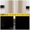 imageNICETOWN Cream 100 Blackout Linen Curtains 120 inch Long Burg for Living Room 1 Pair 62 Width Each Panel Farmhouse Thick Completely Blackout Window Treatment Thermal Insulated Drapes
