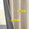 imageNICETOWN Cream Linen Complete Blackout Curtains 48 inches for Kids Room 2 Panels Thermal Insulated amp Noise Reducing Window Draperies with Grey Liner Noise Reducing Short Drapes