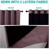 imageNICETOWN Dry Rose Blackout Curtains 84 inches Long Full Light Blocking Drapes with Black Liner for Nursery Noise Reducing Thermal Insulated Draperies for Doorway 2 Pieces 37 Wide Each Panel