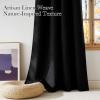 imageNICETOWN Faux Linen Black Blackout Curtains 84 inches Long for Living Room  Privacy Panels for Bedroom Modern Farmhouse Style Easy Care Grommet Top 2 Panels W52 by L84