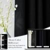 imageNICETOWN Faux Linen Black Blackout Curtains 84 inches Long for Living Room  Privacy Panels for Bedroom Modern Farmhouse Style Easy Care Grommet Top 2 Panels W52 by L84