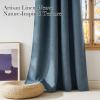 imageNICETOWN Faux Linen Mist Blue Blackout Curtains 84 inches Long for Living Room  Privacy Panels for Bedroom Modern Farmhouse Style Easy Care Grommet Top 2 Panels W52 by L84