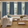 imageNICETOWN Faux Linen Mist Blue Blackout Curtains 84 inches Long for Living Room  Privacy Panels for Bedroom Modern Farmhouse Style Easy Care Grommet Top 2 Panels W52 by L84