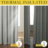 imageNICETOWN Grey 100 Blackout Curtain Panels Set of 2 42 Wide by 45 Long Thermal Insulated White Thermal Insulated Liner Drapes for Nursery Noise Reducing and Heat Blocking Drapes for Windows